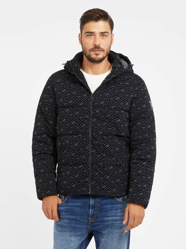 GUESS Steppjacke Allover-Logo