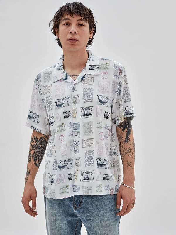 GUESS Camisa Con Estampado Motivo Timbres