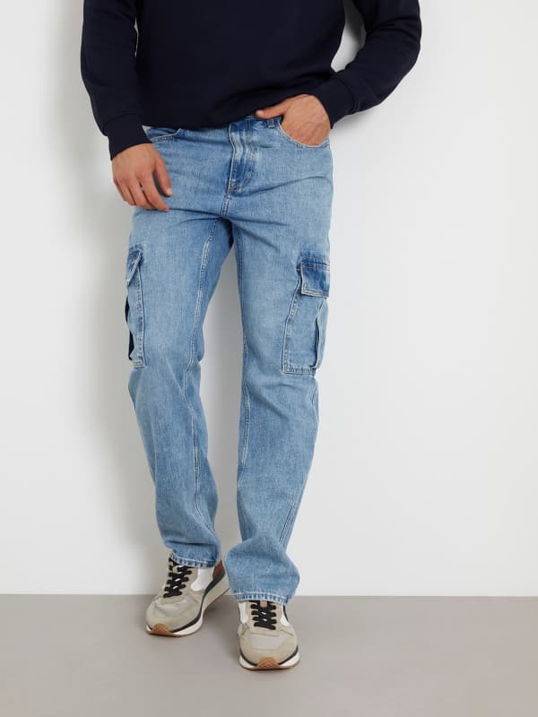 Guess Mid Rise Cargo Denim Pant