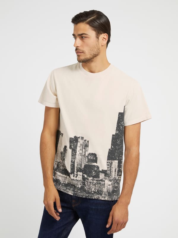 GUESS T-Shirt Imprimé Ligne D’Horizon