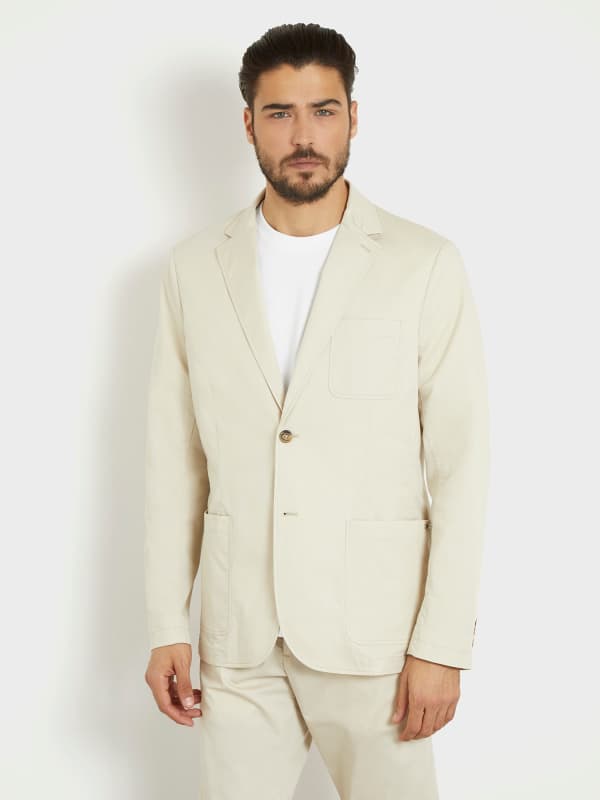 GUESS Single-Breasted Blazer Van Satijn