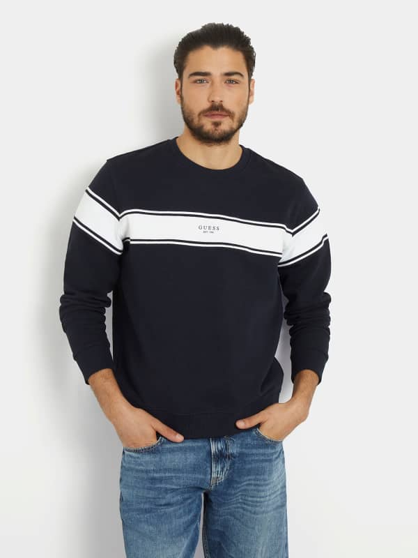 GUESS Sweatshirt Mit Streifeneinsätzen