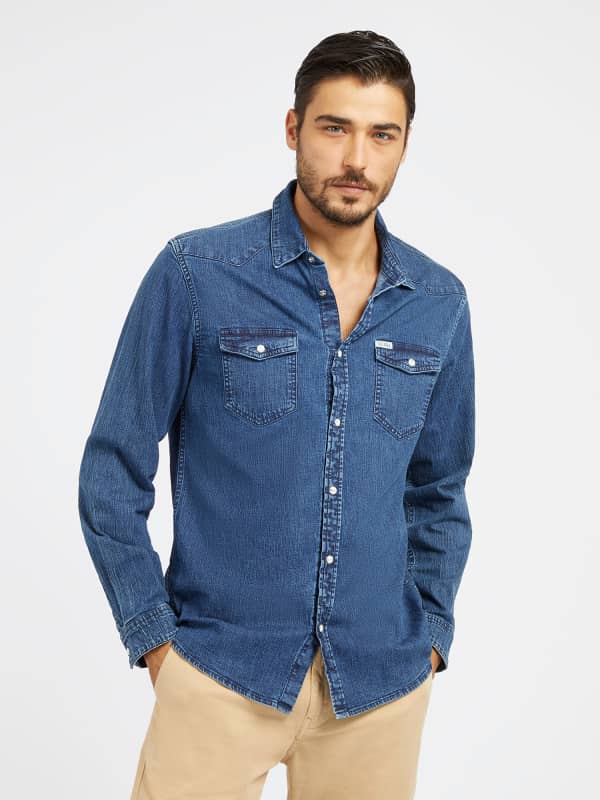 GUESS Chemise En Jean Coupe Slim