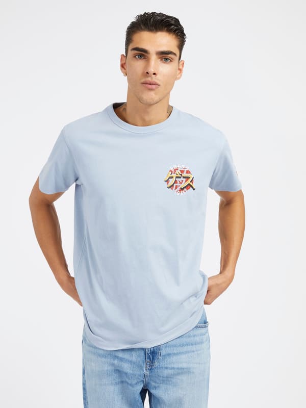 GUESS T-Shirt Con Ricamo Frontale E Posteriore