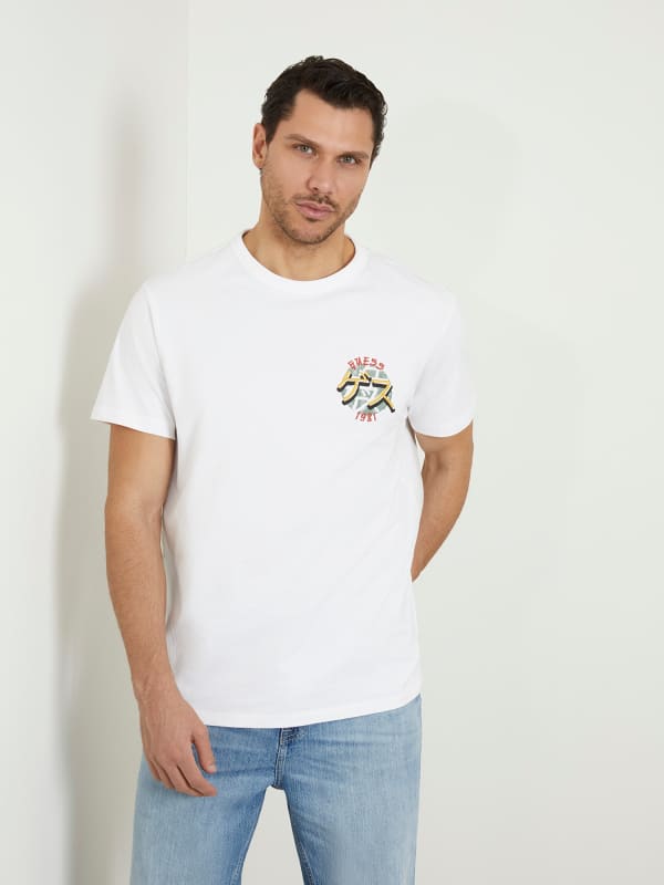 GUESS T-Shirt Con Ricamo Frontale E Posteriore