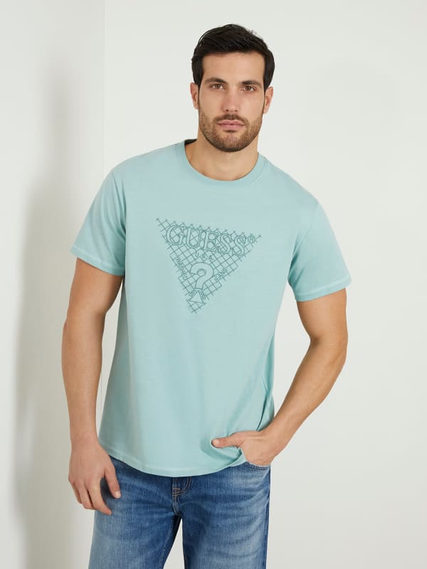 GUESS T-Shirt Logo Triangulaire Brodé