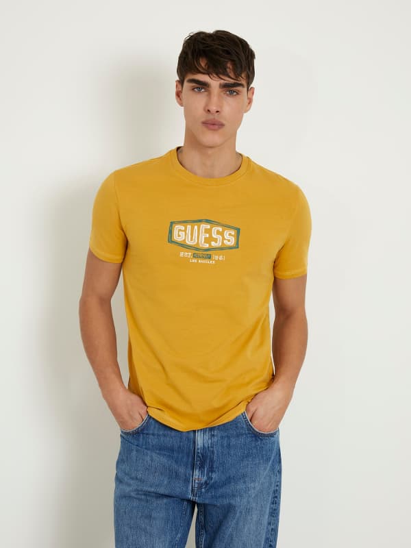 GUESS Stretch T-Shirt Met Logo Op De Voorkant