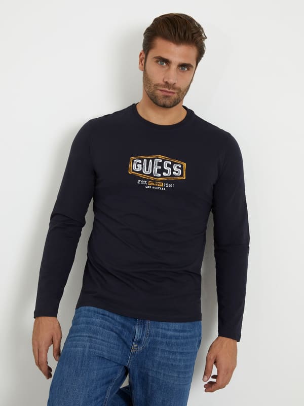 GUESS Stretch T-Shirt Met Logo Op De Voorkant