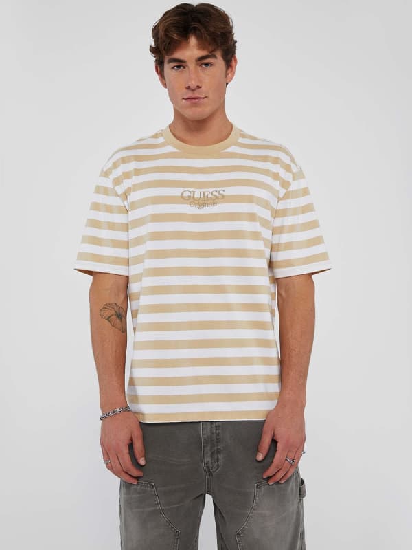 Guess Originals Striped T-Shirt With Logo