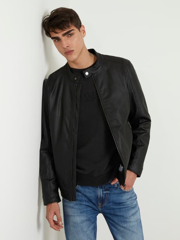 Guess Faux Leather Biker Jacket