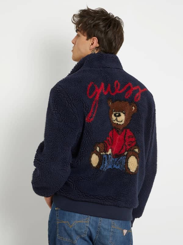 GUESS Giacca In Sherpa Con Patch Posteriore