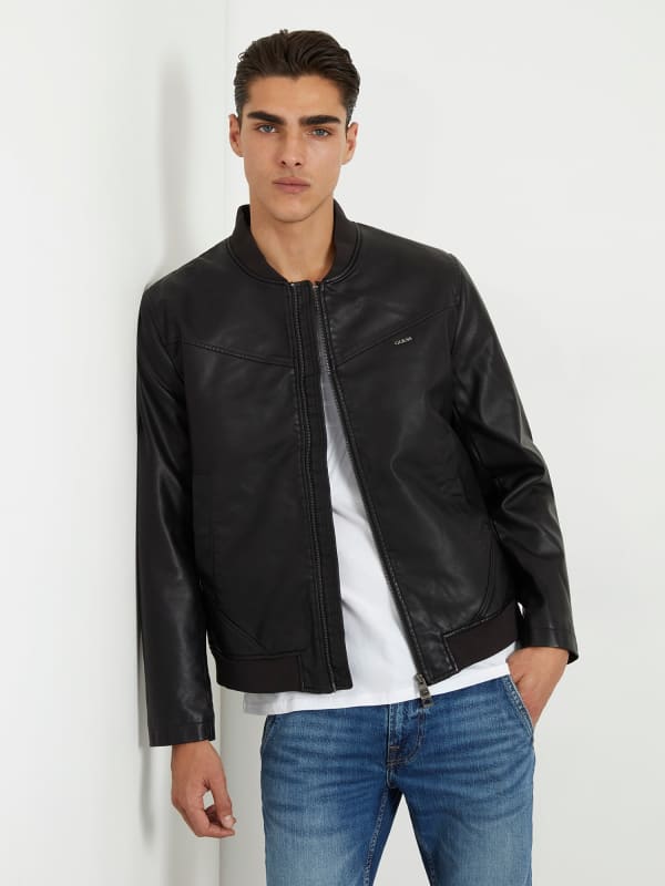 GUESS Veste Bomber En Similicuir