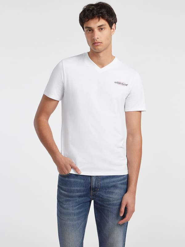 GUESS T-Shirt Slim Col V American Tradition