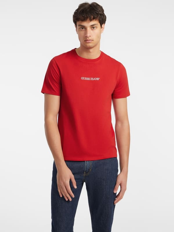 GUESS T-Shirt Slim Logo Brodé