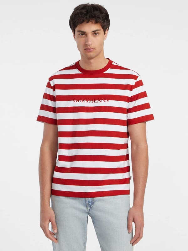 GUESS Striped Logo Tee