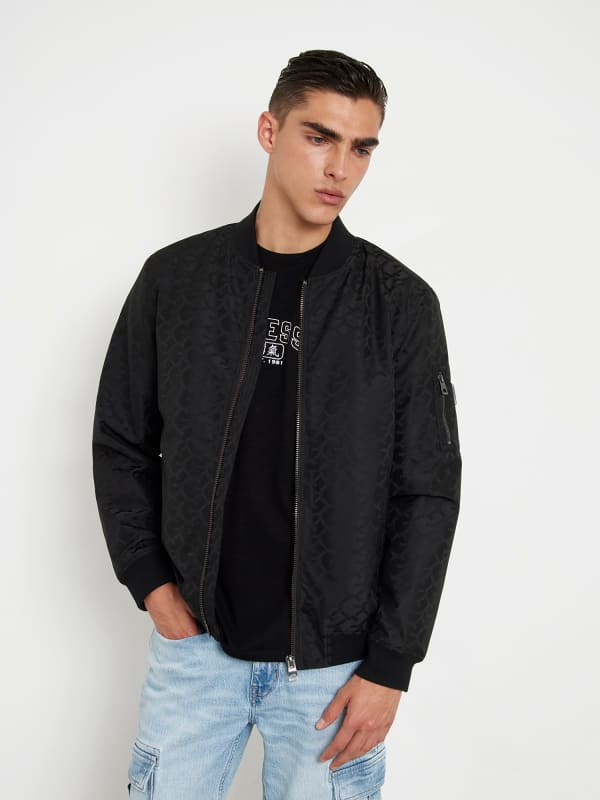 Guess All Over Logo Bomber Jacket