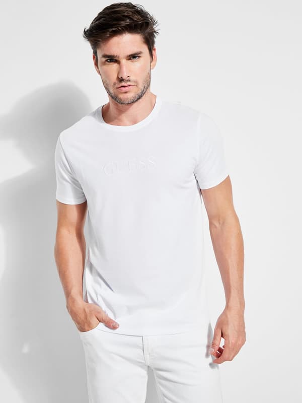 GUESS T-Shirt Logo Ton Sur Ton