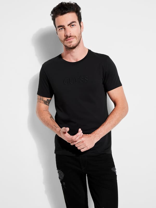 GUESS T-Shirt Logo Ton Sur Ton