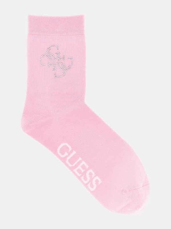 GUESS Calcetines Con Logo 4G Lateral Con Estrás