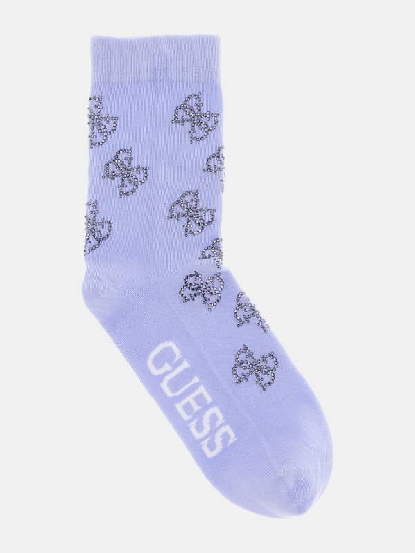 Guess All Over 4G Rhinestones Logo Socks