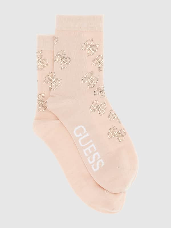 Guess All Over 4G Rhinestones Logo Socks