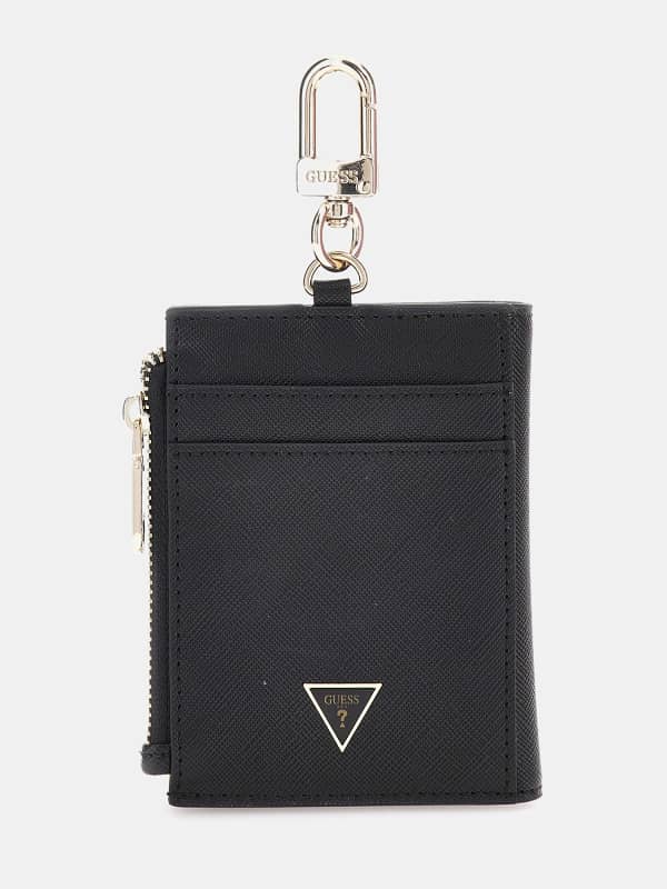 Guess Saffiano Leather Card Holder Keyring