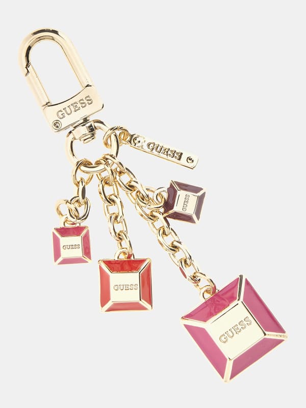 Guess Logo Charm Keyring