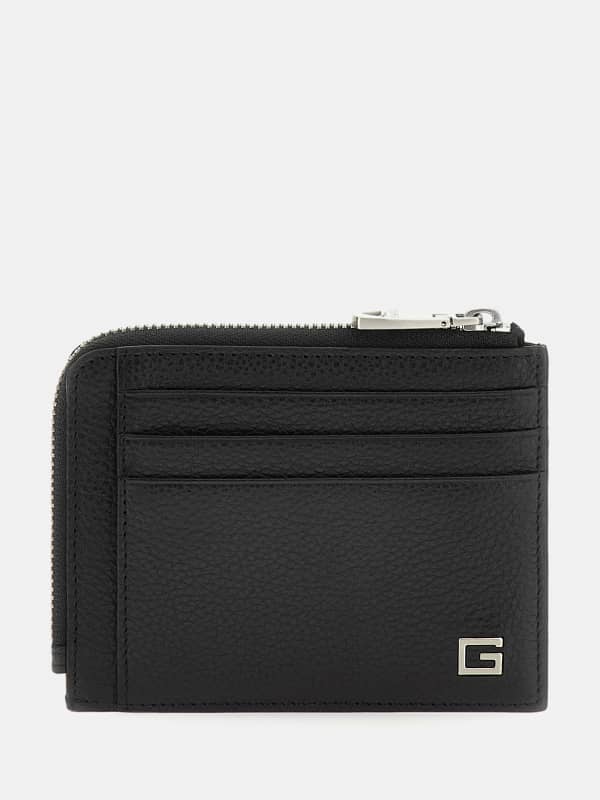 GUESS Porte-Cartes De Crédit New Zurigo En Cuir Véritable