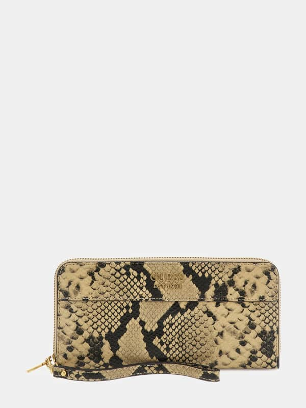 Guess Katey Python-Print Maxi Wallet