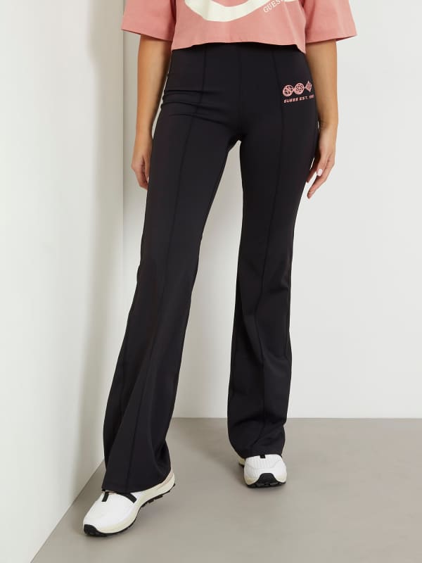 Guess Side Logo Print Flare Pant