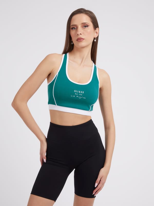 Guess Front And Back Logo Active Bra