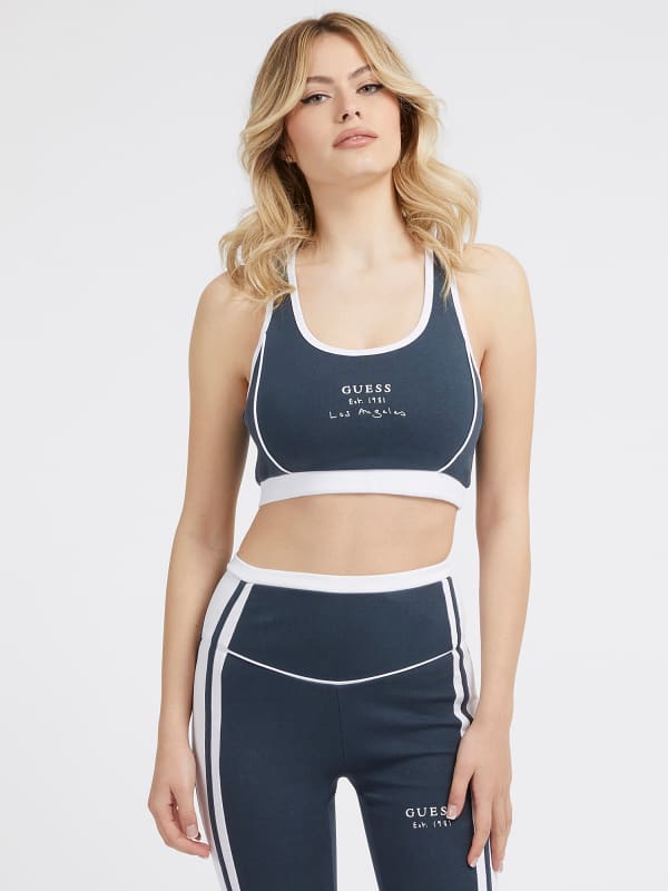 Guess Front And Back Logo Active Bra