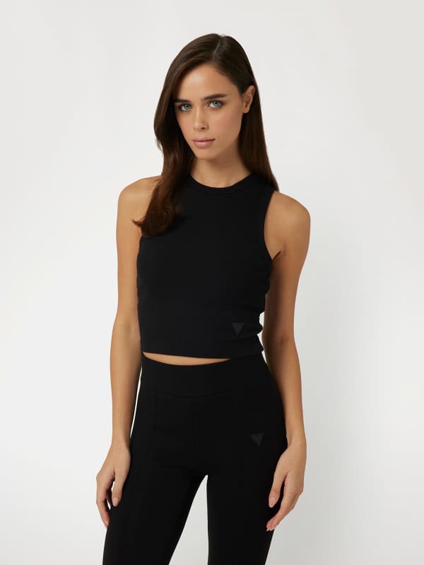 Guess Rib Knit Crop Tank Top