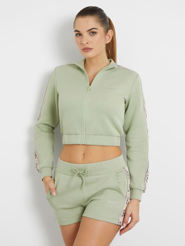 GUESS Cropped Sweatjacke Mit Seitlichem Logo