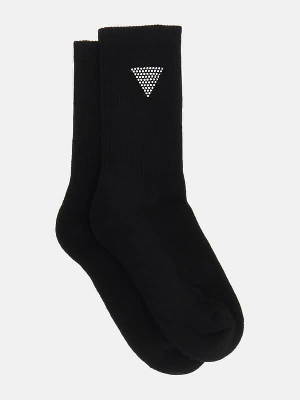 Guess Rhinestones Triangle Logo Socks