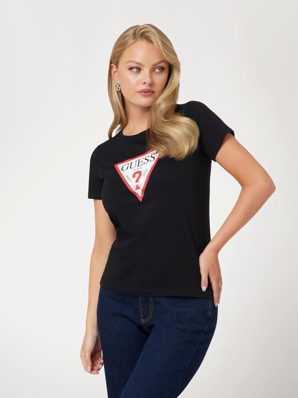 GUESS T-Shirt Logo Triangulaire