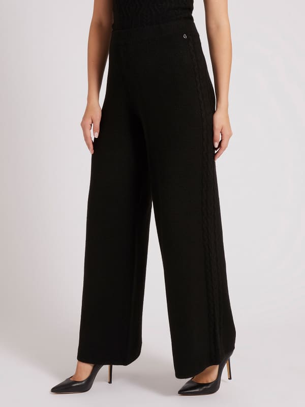 GUESS Pantalone In Maglia A Trecce Wide Leg