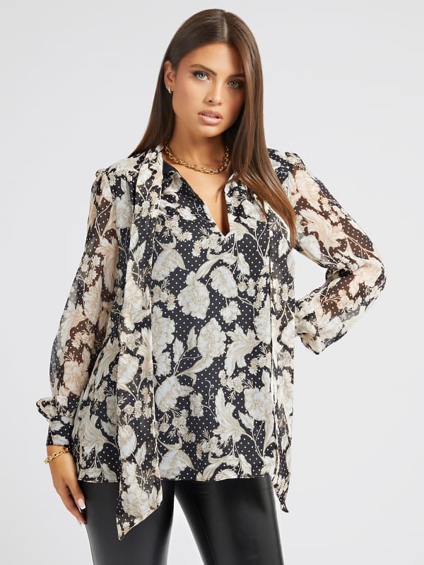 GUESS Bluse Allover-Print