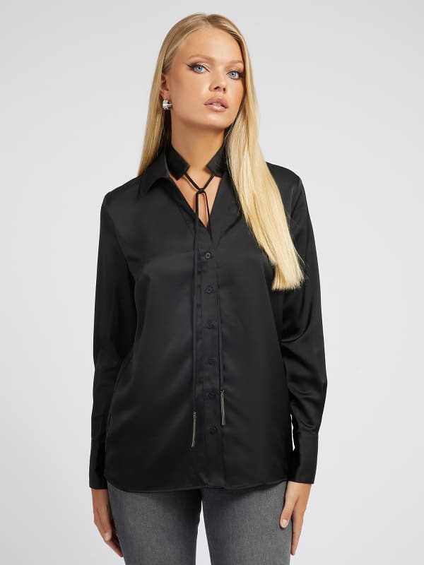 Guess Shirt With Chocker Neck