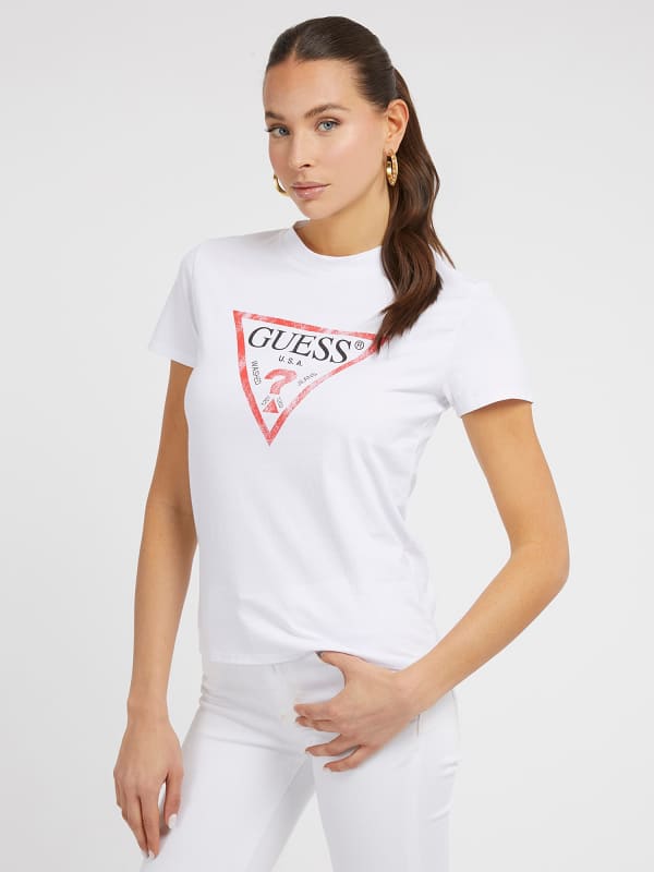 GUESS T-Shirt Logo Triangulaire