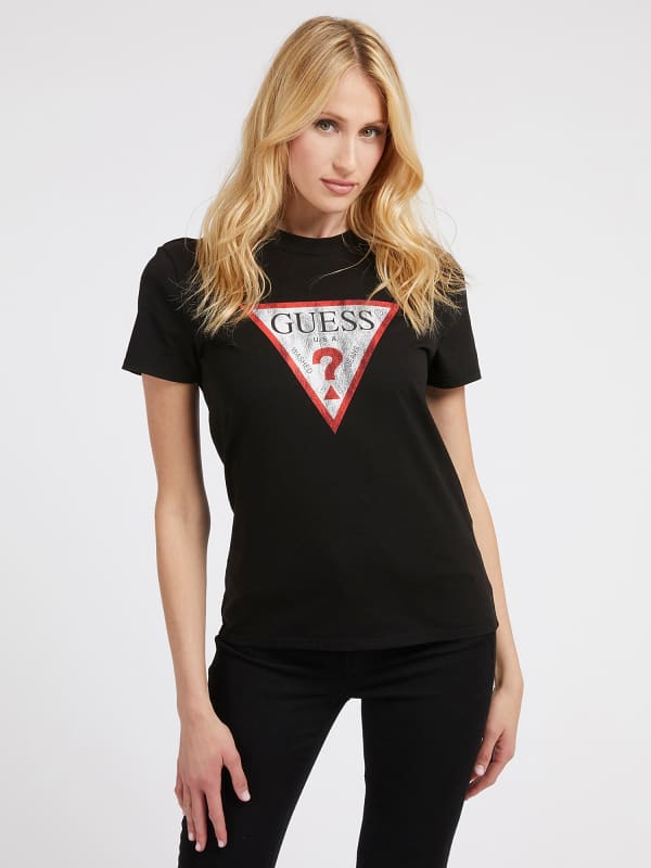 GUESS T-Shirt Logo Triangulaire