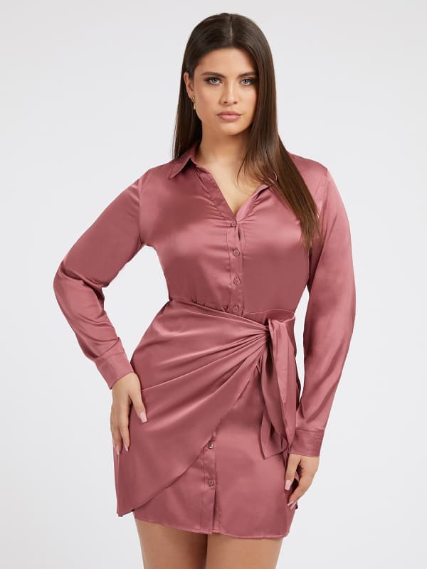 GUESS Satin-Hemdblusenkleid