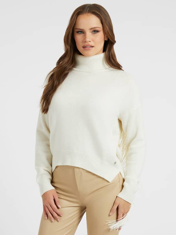 GUESS Fransen-Pullover Wollmix