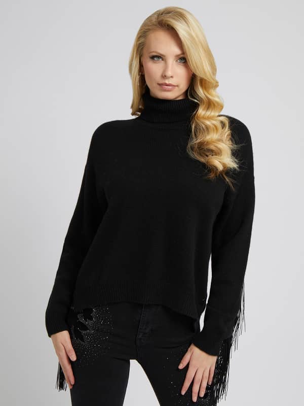 Guess Fringes Wool Blend Sweater