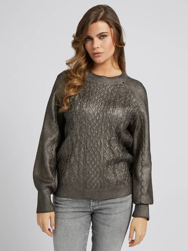 GUESS Pullover Metallic-Look