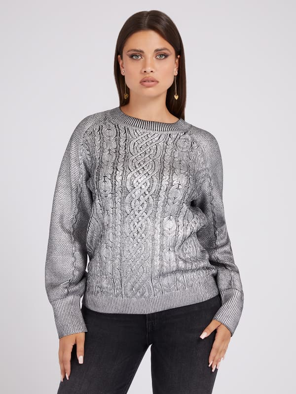 GUESS Pullover Metallic-Look