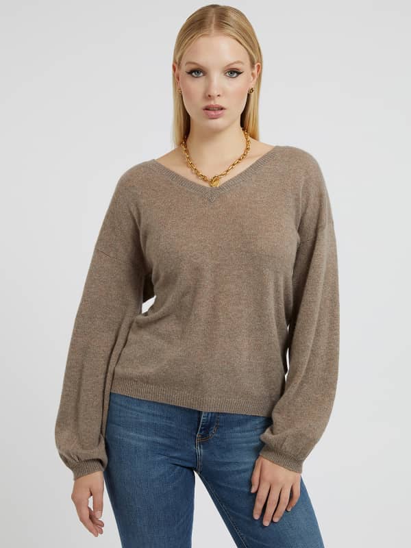 Guess Puffed Sleeves Cashmere Sweater