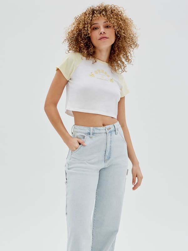 Guess Front Logo Crop T-Shirt