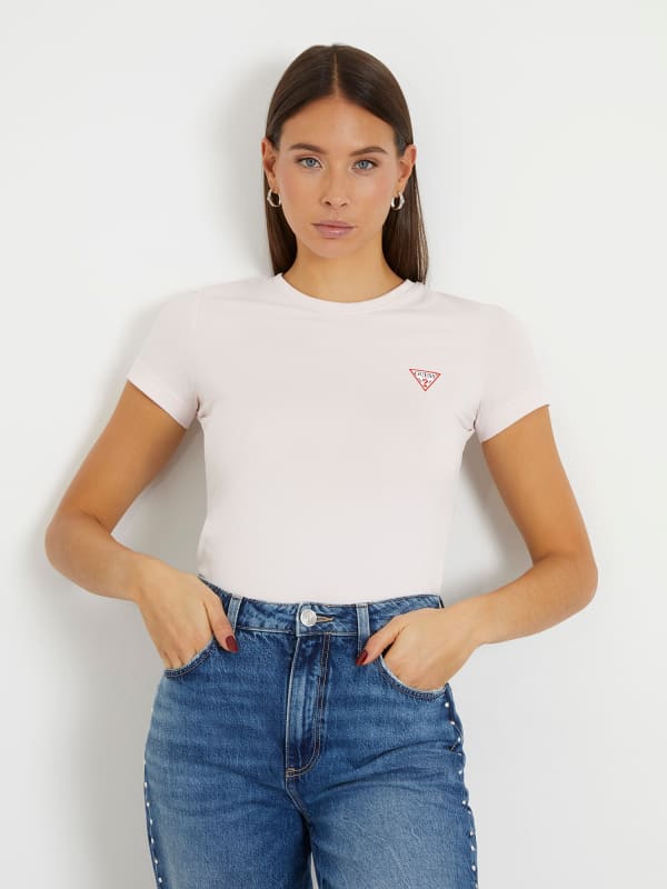 GUESS T-Shirt Stretch Petit Logo Triangulaire