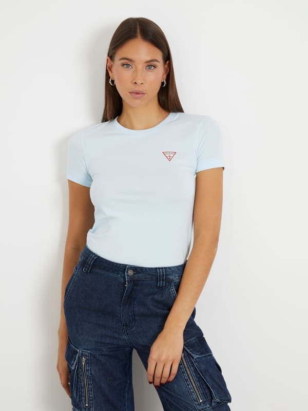 GUESS Stretch T-Shirt Met Klein Driehoek Logo